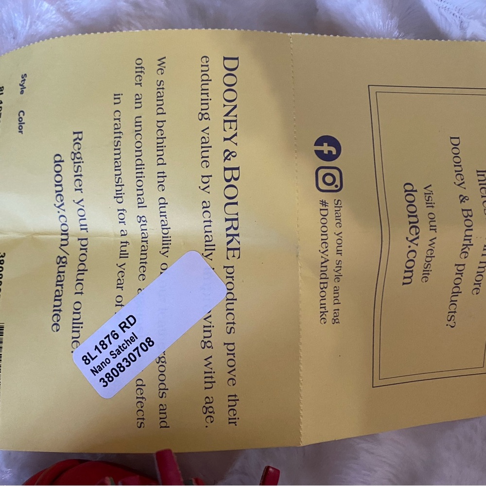 Dooney & Bourke Red Nano Satchel, Excellent Preowned Condition, Rarely Used - Picture 12 of 12